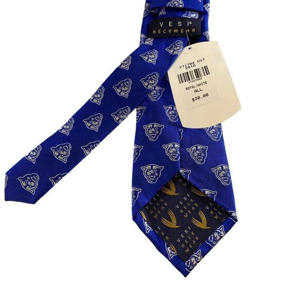 Vesi Neckwear University of Kentucky Blue White wild cat 3" Men's SIlk Neck  Tie - Picture 5 of 7